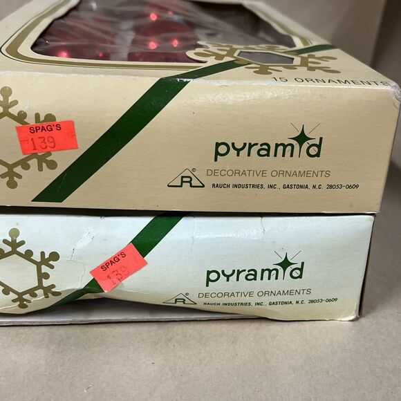 Lot Of 22 VTG Pyramid Rauch Glass 1.75" Christmas‎ Ornament Red - Picture 6 of 7